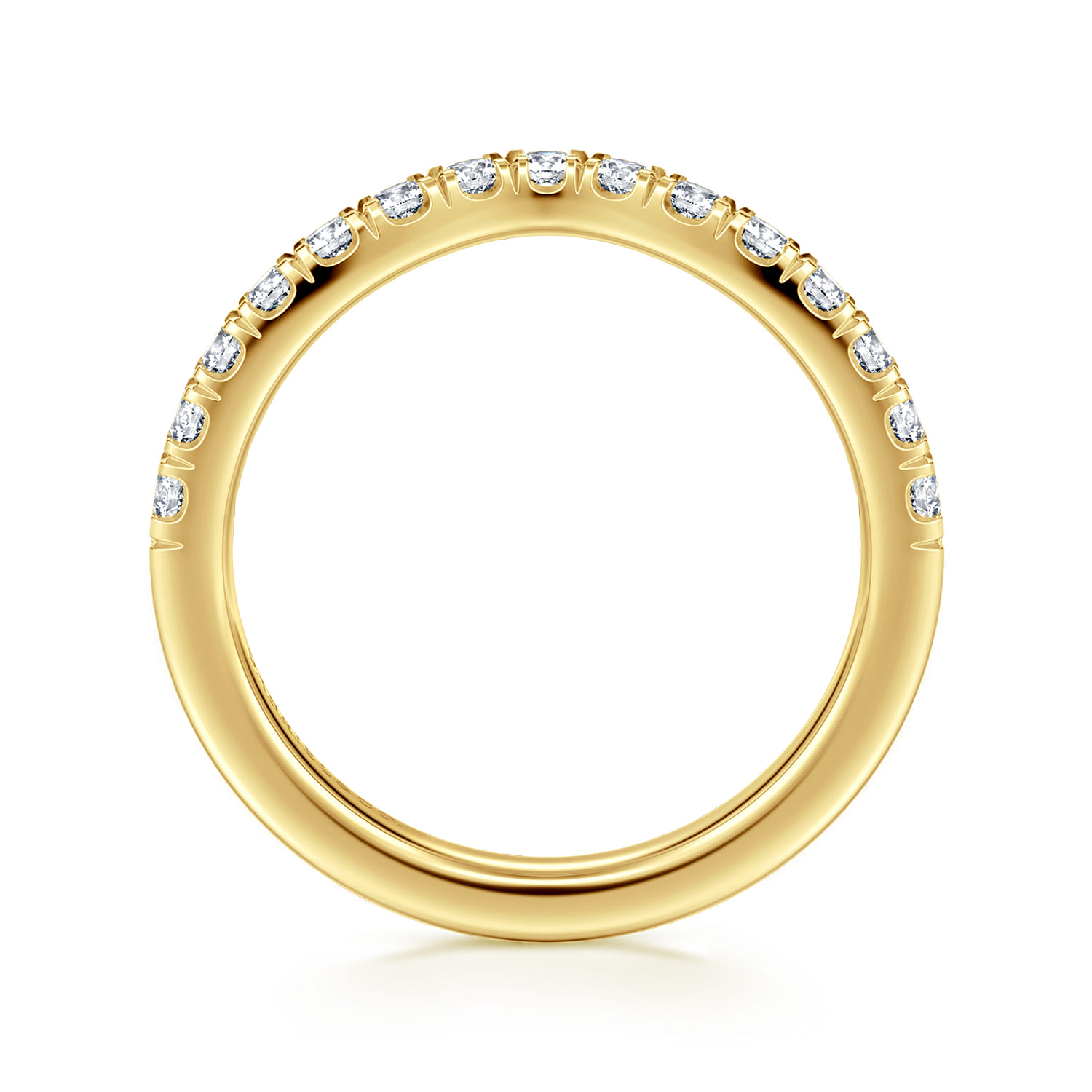 14K Yellow Gold Diamond Matching Wedding Band - 0.45 ct - Shot 2