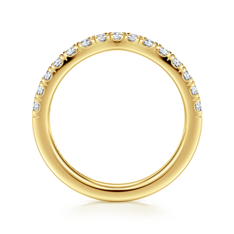 14K Yellow Gold Diamond Matching Wedding Band - 0.45 ct - Shot 2