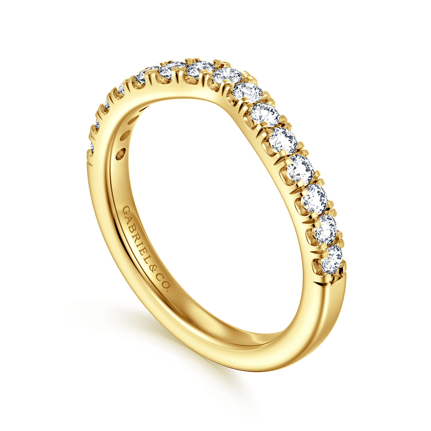 14K Yellow Gold Diamond Matching Wedding Band - 0.45 ct - Shot 3