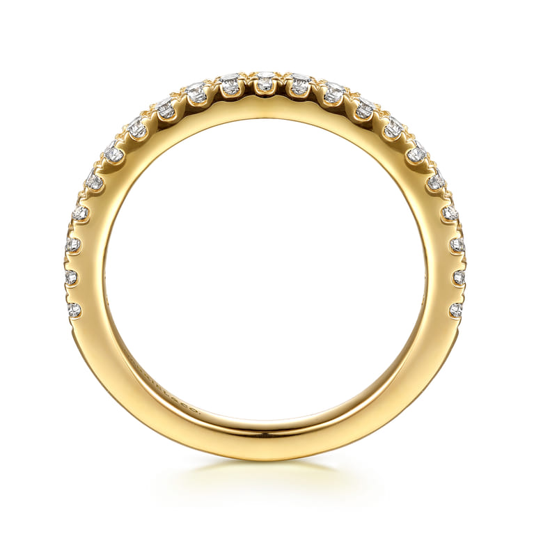 14K Yellow Gold Diamond Matching Wedding Band - 0.4 ct - Shot 2