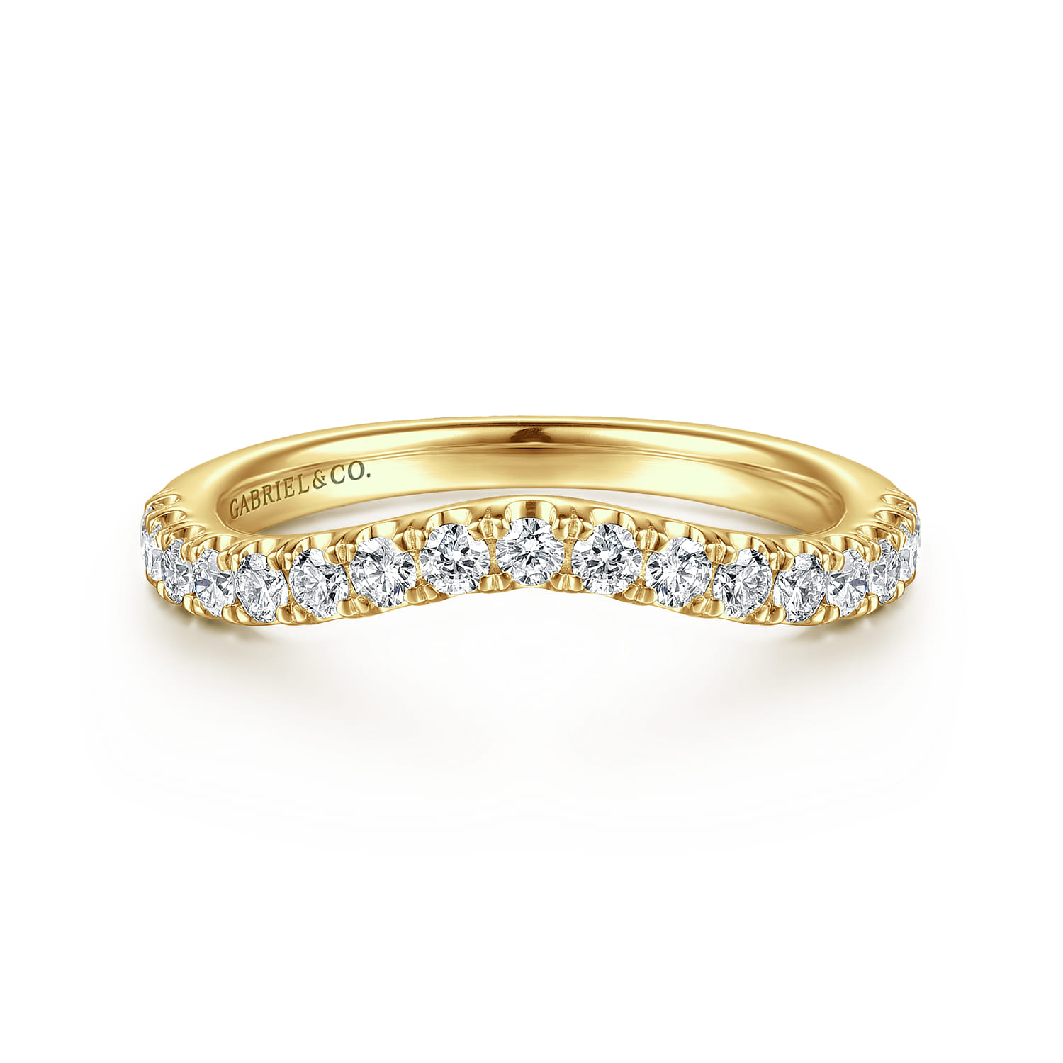 14K Yellow Gold Diamond Matching Wedding Band - 0.4 ct - Shot 1