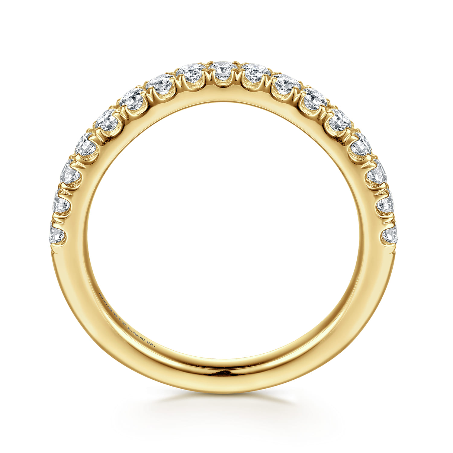 14K Yellow Gold Diamond Matching Wedding Band - 0.4 ct - Shot 2