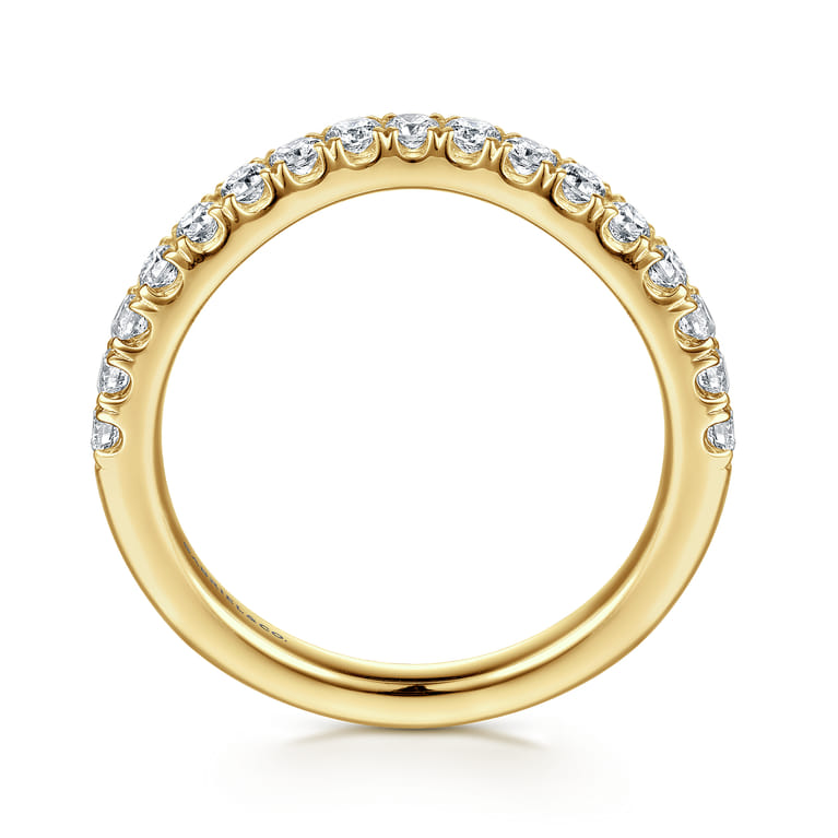 14K Yellow Gold Diamond Matching Wedding Band - 0.4 ct - Shot 2