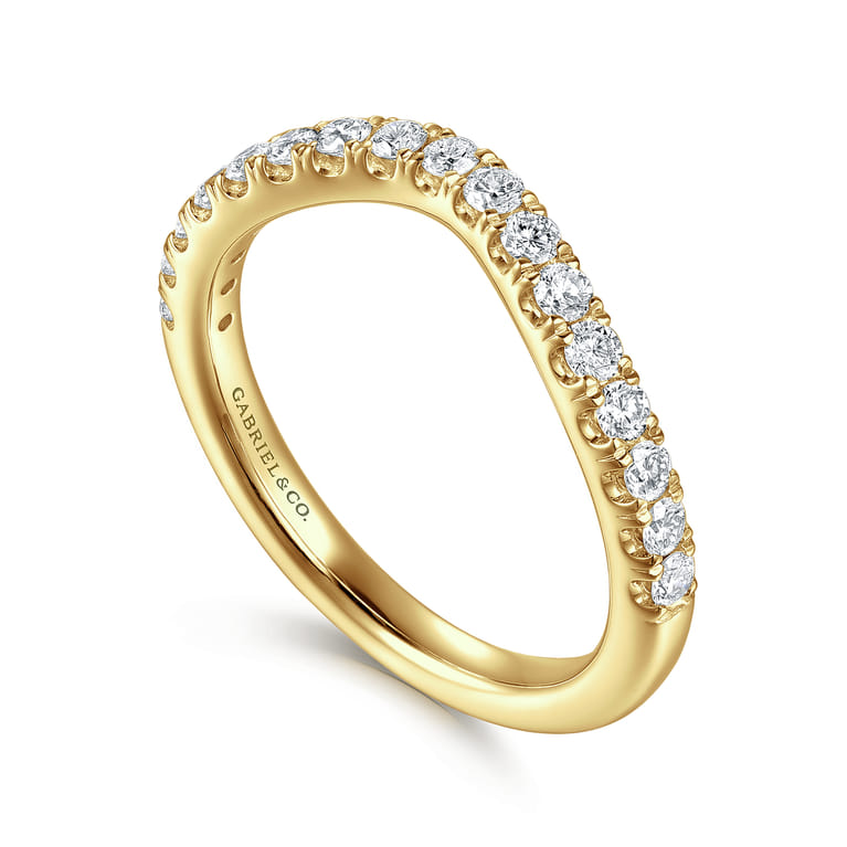 14K Yellow Gold Diamond Matching Wedding Band - 0.4 ct - Shot 3