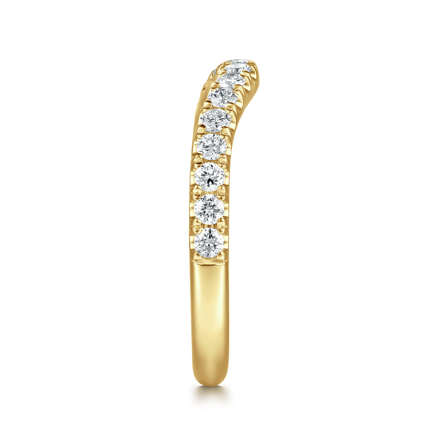14K Yellow Gold Diamond Matching Wedding Band - 0.4 ct - Shot 5