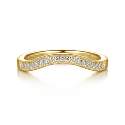 14K Yellow Gold Diamond Matching Wedding Band