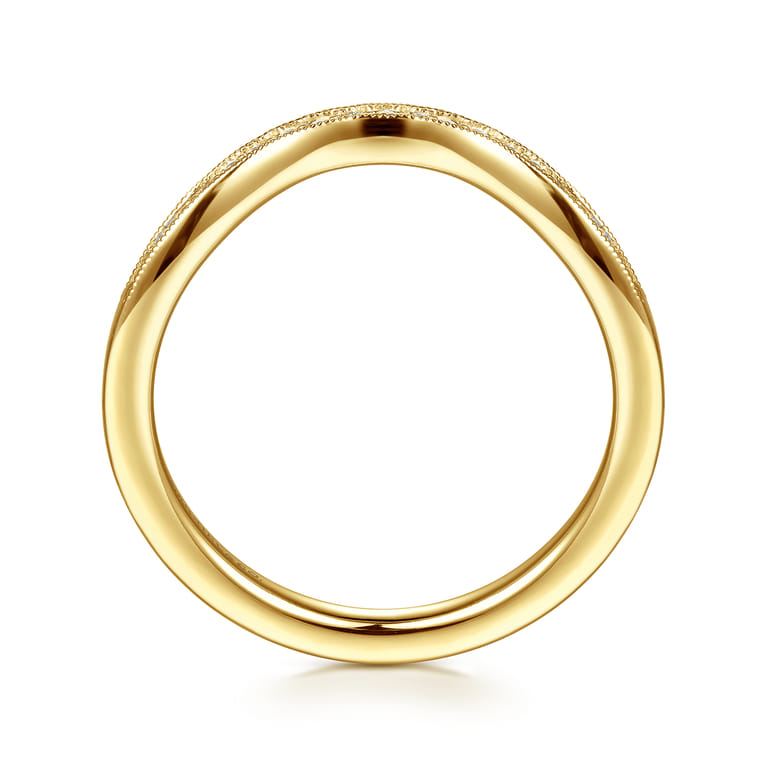 14K Yellow Gold Diamond Matching Wedding Band - 0.11 ct - Shot 2