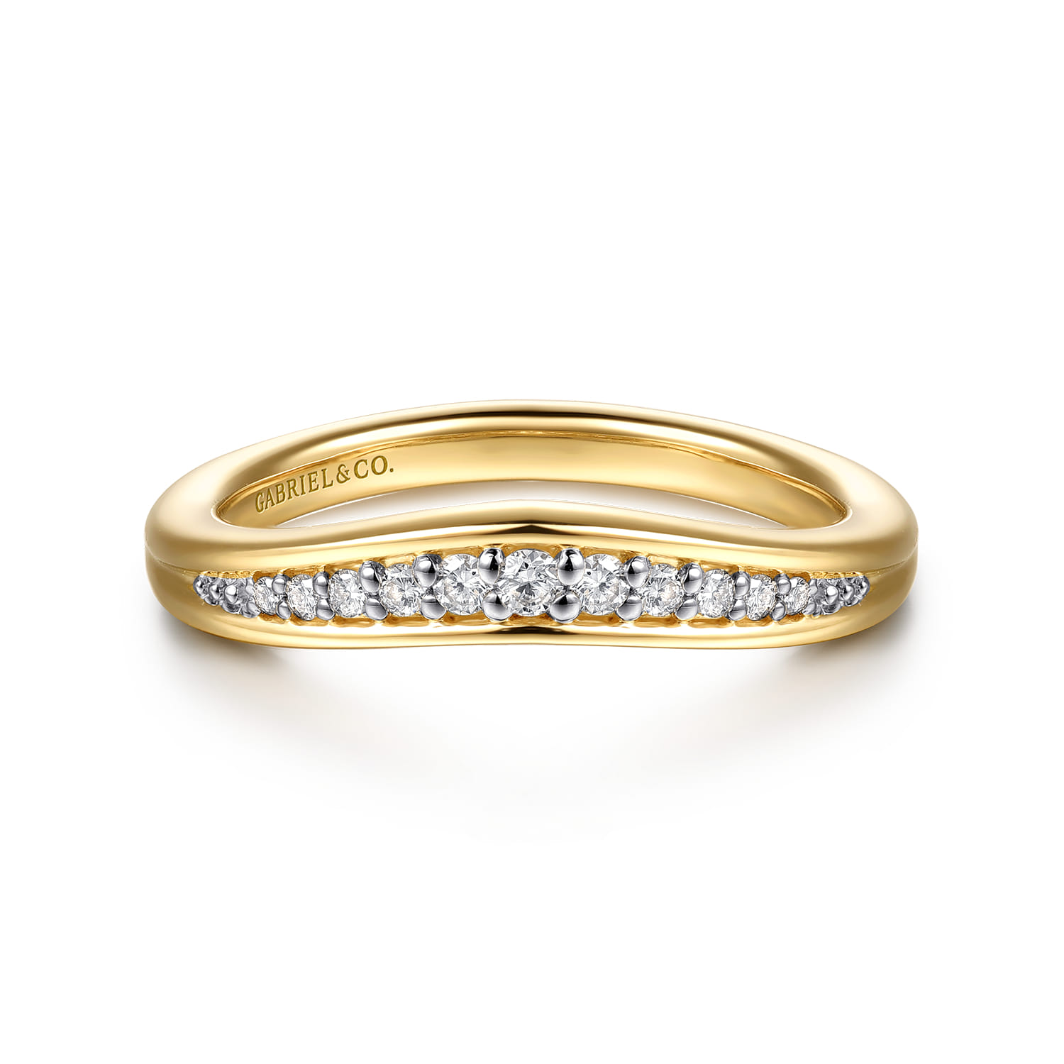 14K Yellow Gold Diamond Matching Wedding Band - 0.13 ct - Shot 1
