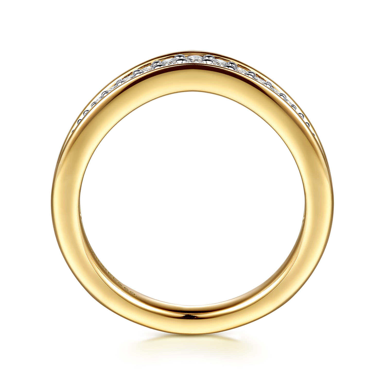 14K Yellow Gold Diamond Matching Wedding Band - 0.13 ct - Shot 2