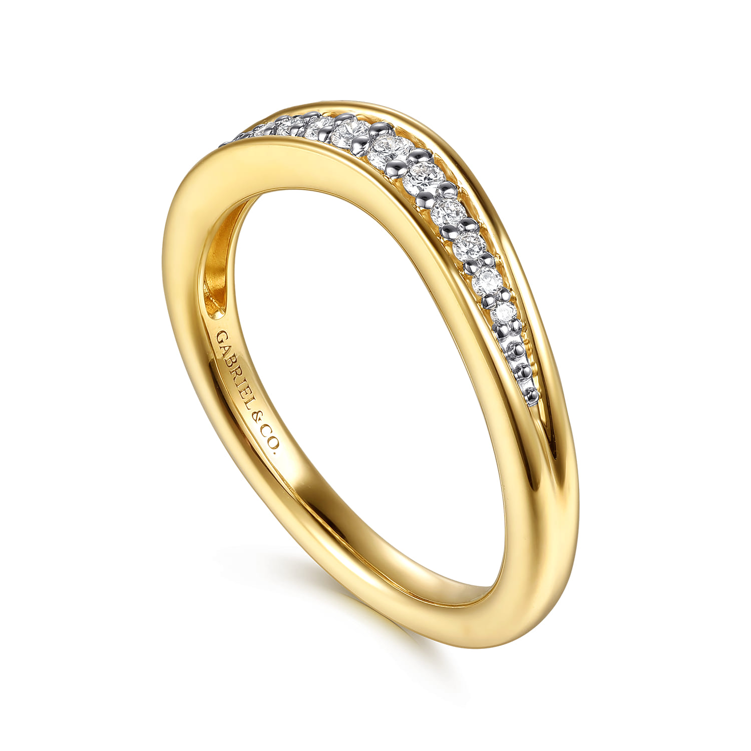 14K Yellow Gold Diamond Matching Wedding Band - 0.13 ct - Shot 3