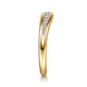 14K Yellow Gold Diamond Matching Wedding Band - 0.13 ct