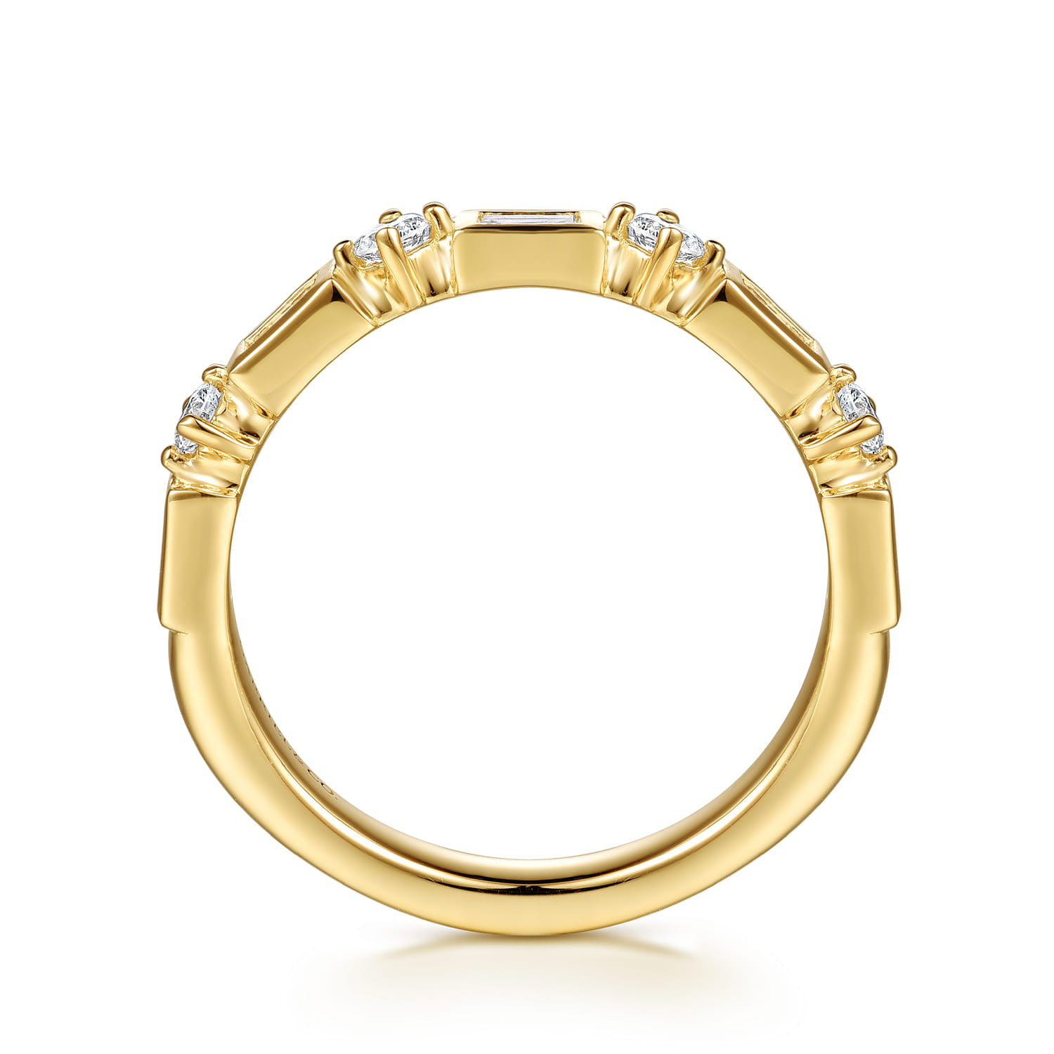 14K Yellow Gold Diamond Matching Wedding Band - 0.6 ct - Shot 2