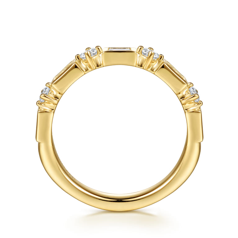 14K Yellow Gold Diamond Matching Wedding Band - 0.6 ct - Shot 2