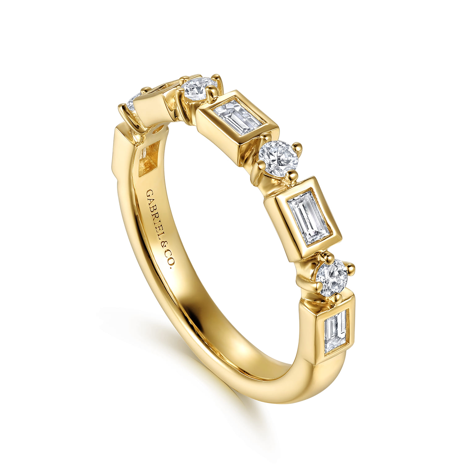14K Yellow Gold Diamond Matching Wedding Band - 0.6 ct - Shot 3