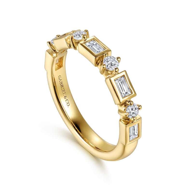 14K Yellow Gold Diamond Matching Wedding Band - 0.6 ct - Shot 3