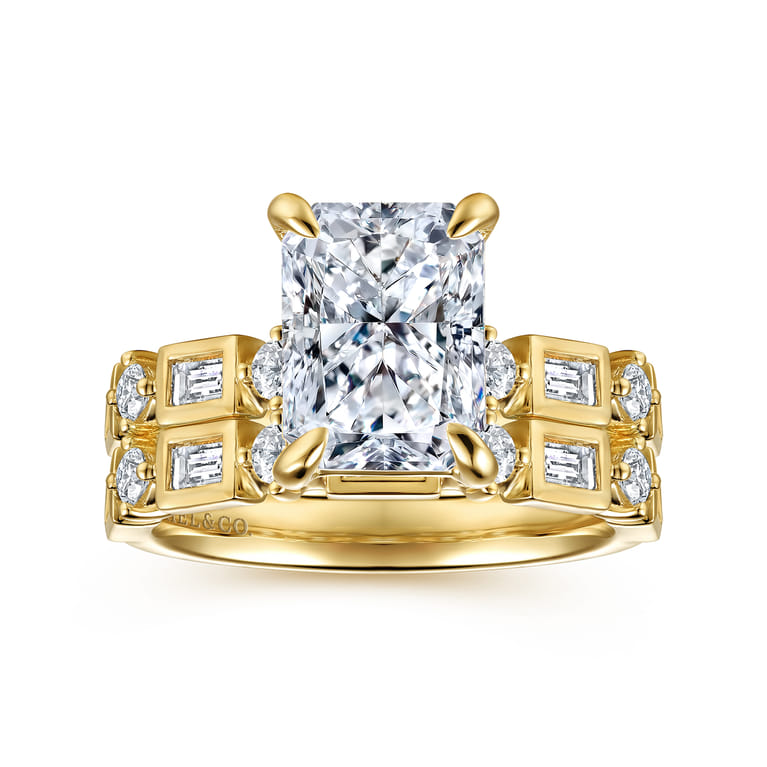 14K Yellow Gold Diamond Matching Wedding Band - 0.6 ct - Shot 4