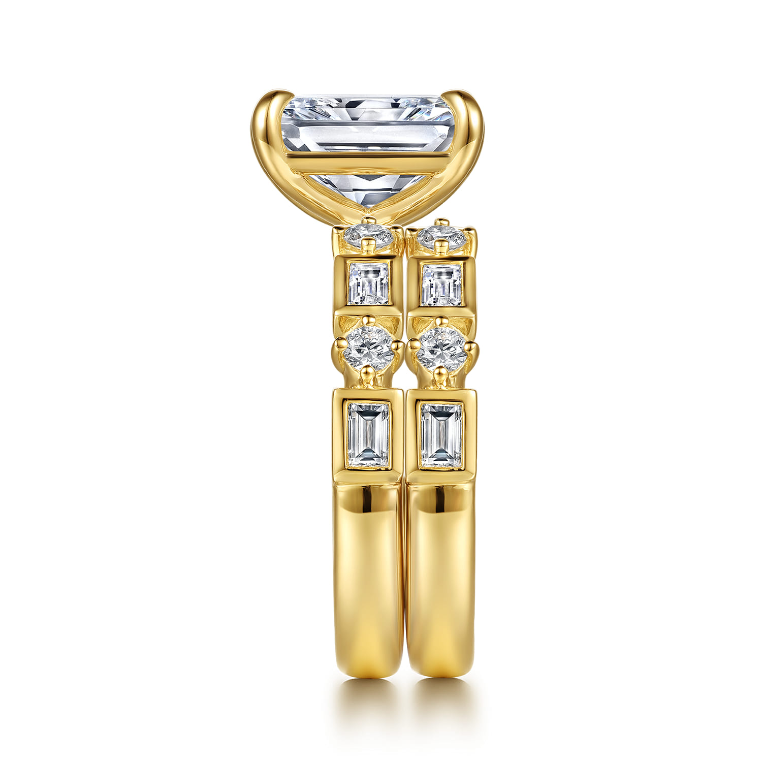 14K Yellow Gold Diamond Matching Wedding Band - 0.6 ct - Shot 5