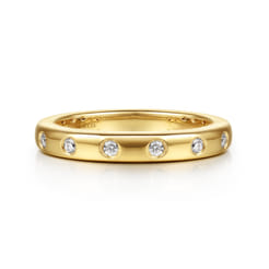 14K Yellow Gold Diamond Matching Wedding Band