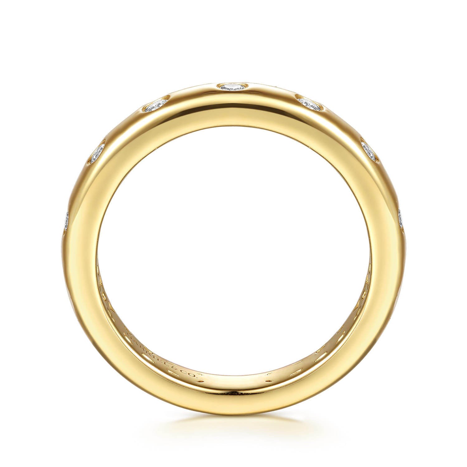 14K Yellow Gold Diamond Matching Wedding Band - 0.18 ct - Shot 2