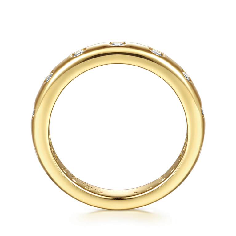 14K Yellow Gold Diamond Matching Wedding Band - 0.18 ct - Shot 2