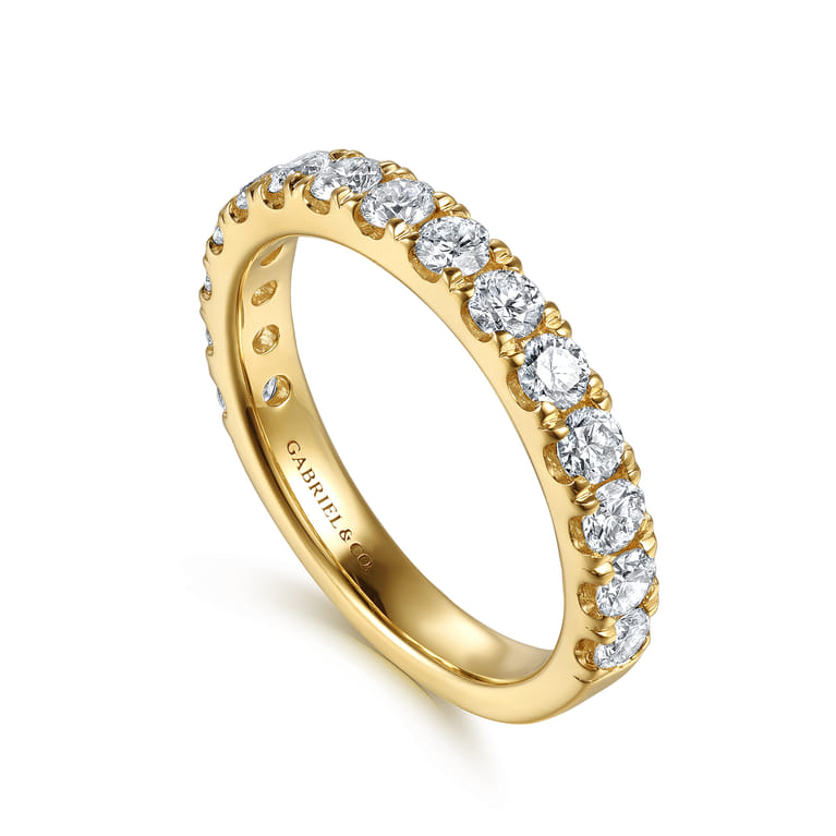 14K Yellow Gold Diamond Matching Wedding Band - 0.95 ct - Shot 3