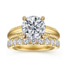 14K Yellow Gold Diamond Matching Wedding Band - 0.95 ct
