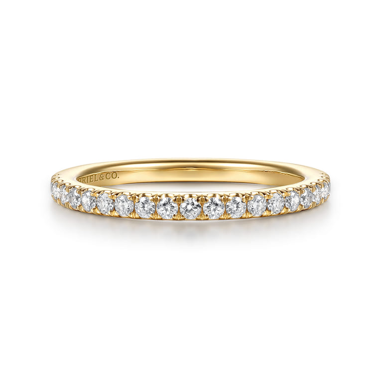 14K Yellow Gold Diamond Matching Wedding Band - 0.3 ct - Shot 1