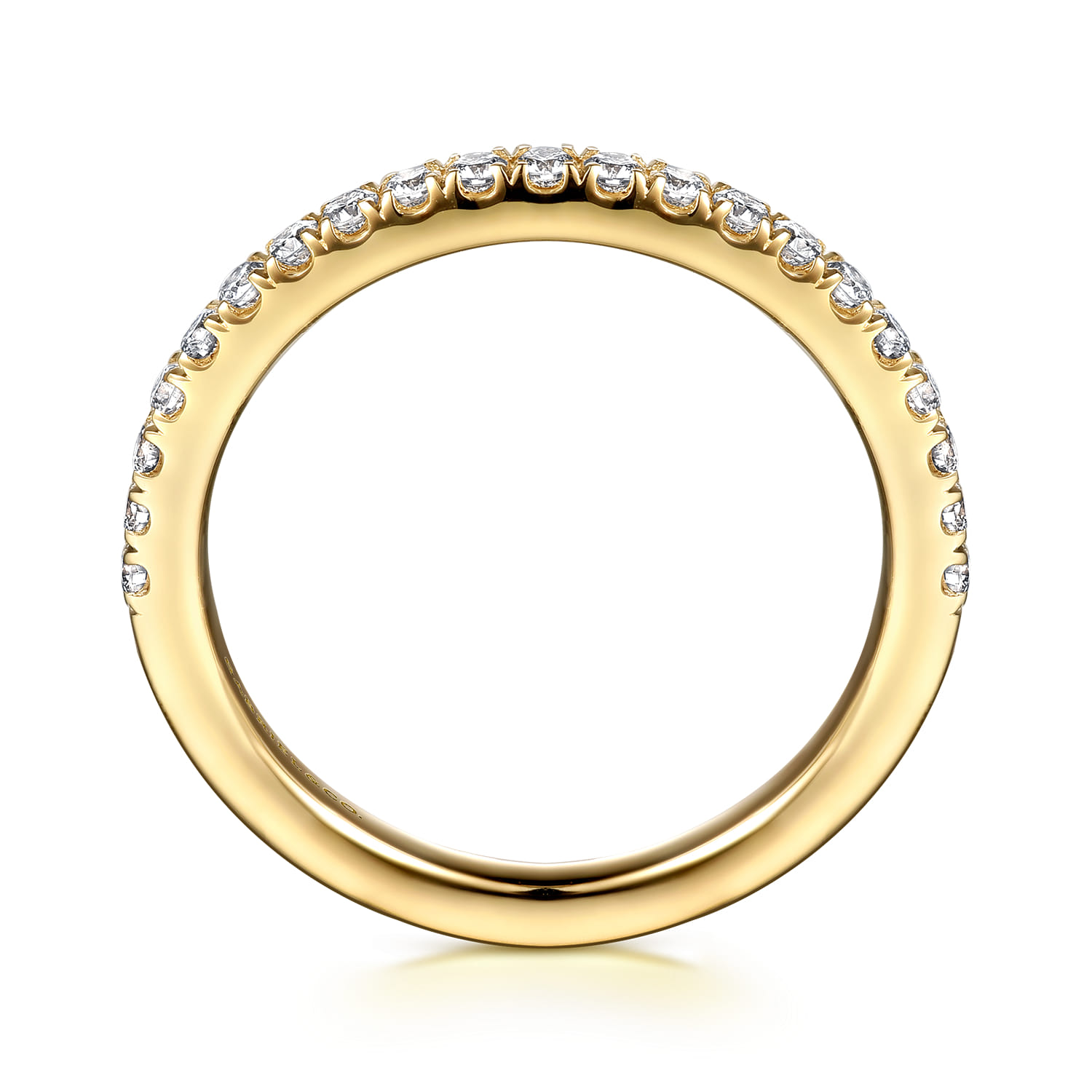 14K Yellow Gold Diamond Matching Wedding Band - 0.3 ct - Shot 2