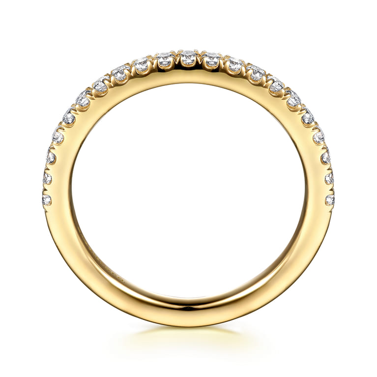 14K Yellow Gold Diamond Matching Wedding Band - 0.3 ct - Shot 2