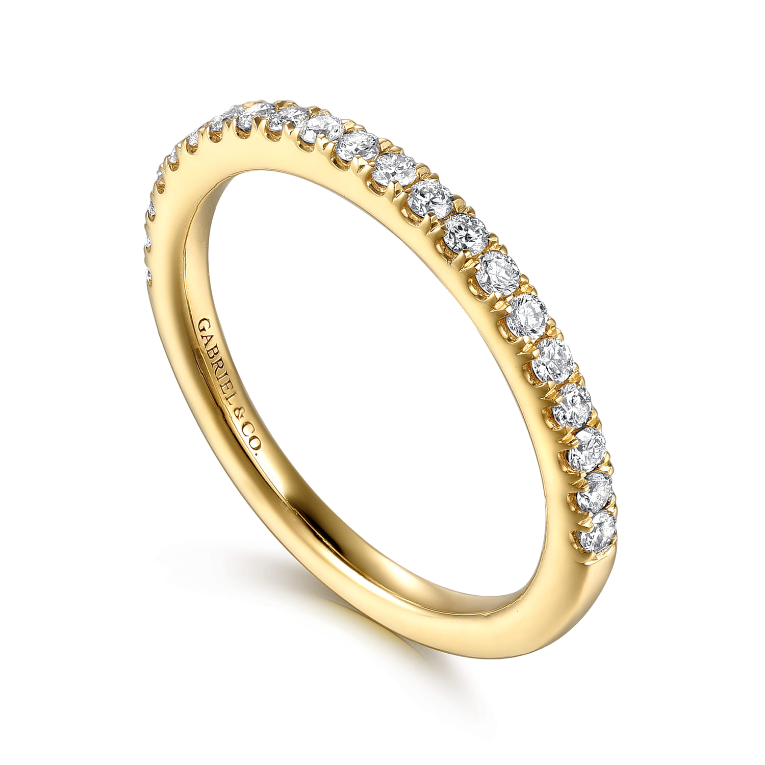 14K Yellow Gold Diamond Matching Wedding Band - 0.3 ct - Shot 3