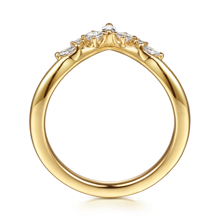 14K Yellow Gold Diamond Matching Wedding Band - 0.21 ct - Shot 2