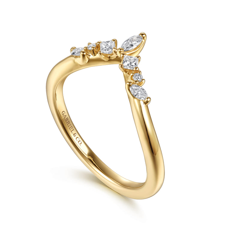 14K Yellow Gold Diamond Matching Wedding Band - 0.21 ct - Shot 3