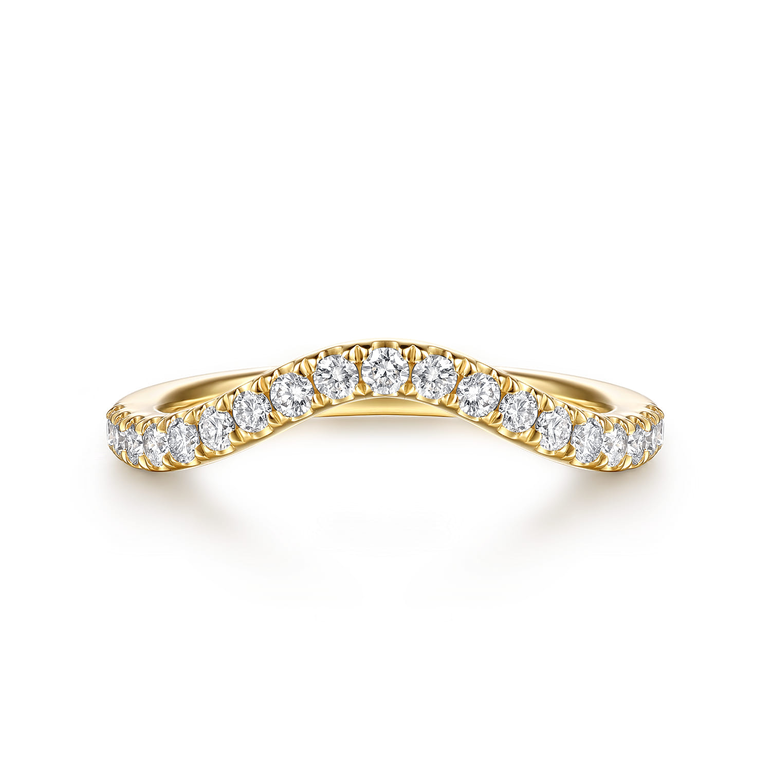14K Yellow Gold Diamond Matching Wedding Band - 0.3 ct - Shot 1