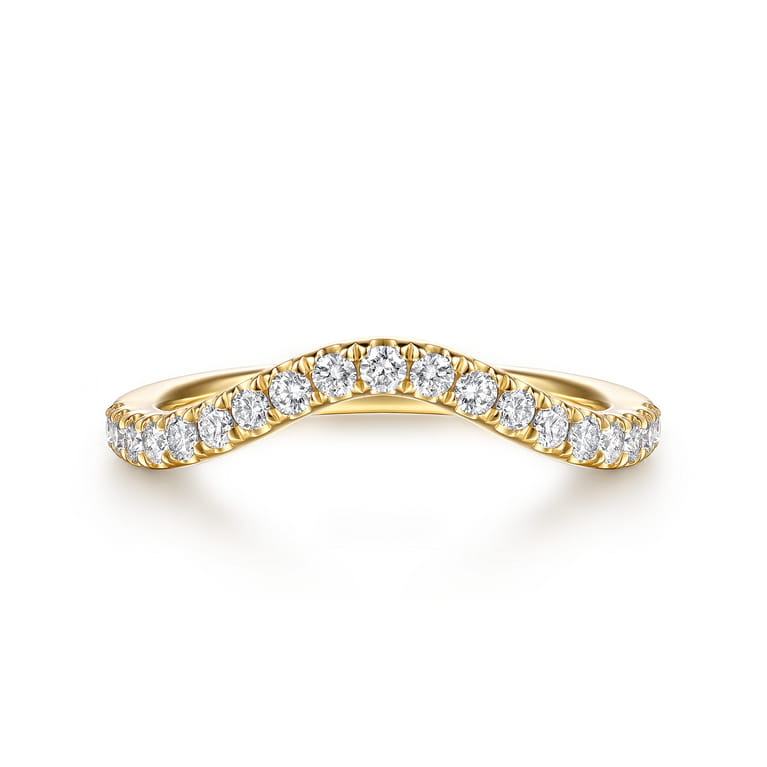 14K Yellow Gold Diamond Matching Wedding Band - 0.3 ct - Shot 1