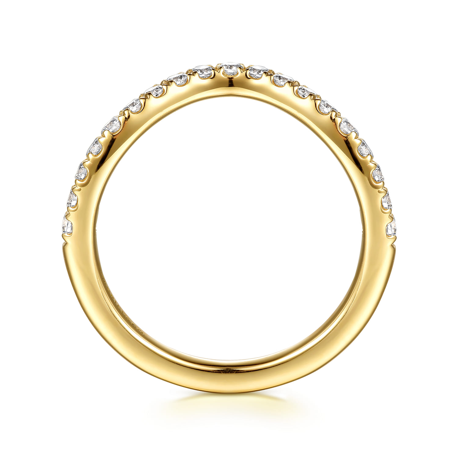 14K Yellow Gold Diamond Matching Wedding Band - 0.3 ct - Shot 2