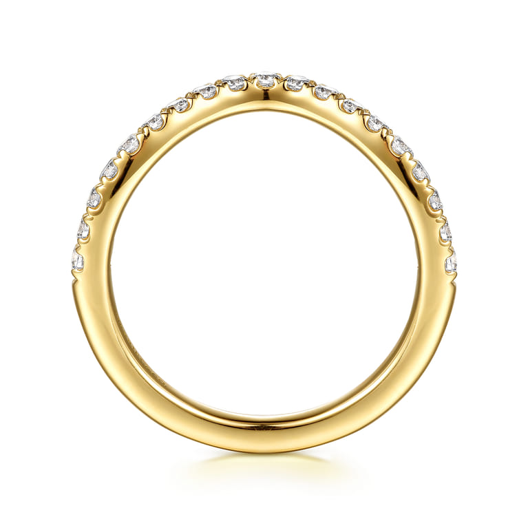 14K Yellow Gold Diamond Matching Wedding Band - 0.3 ct - Shot 2