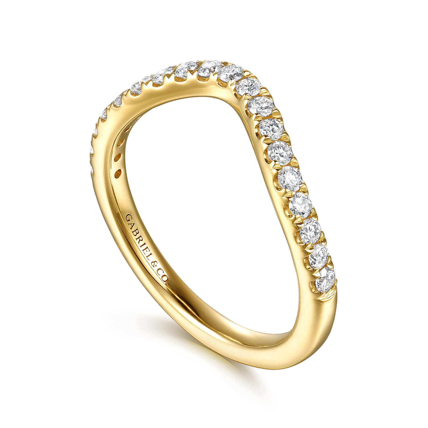 14K Yellow Gold Diamond Matching Wedding Band - 0.3 ct - Shot 3