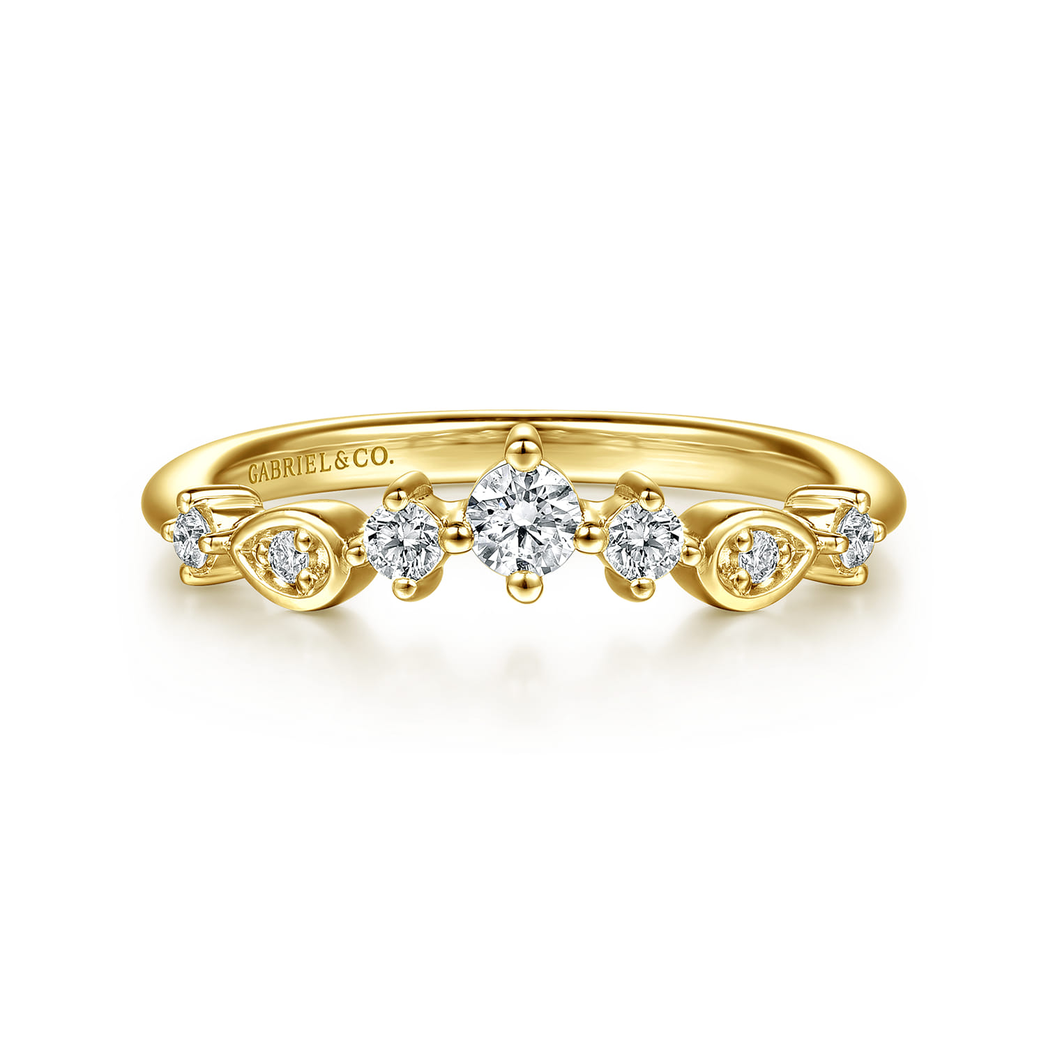 14K Yellow Gold Diamond Matching Wedding Band - 0.25 ct - Shot 1