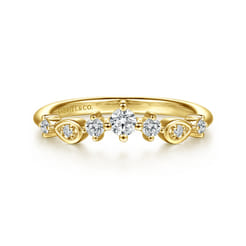 14K Yellow Gold Diamond Matching Wedding Band