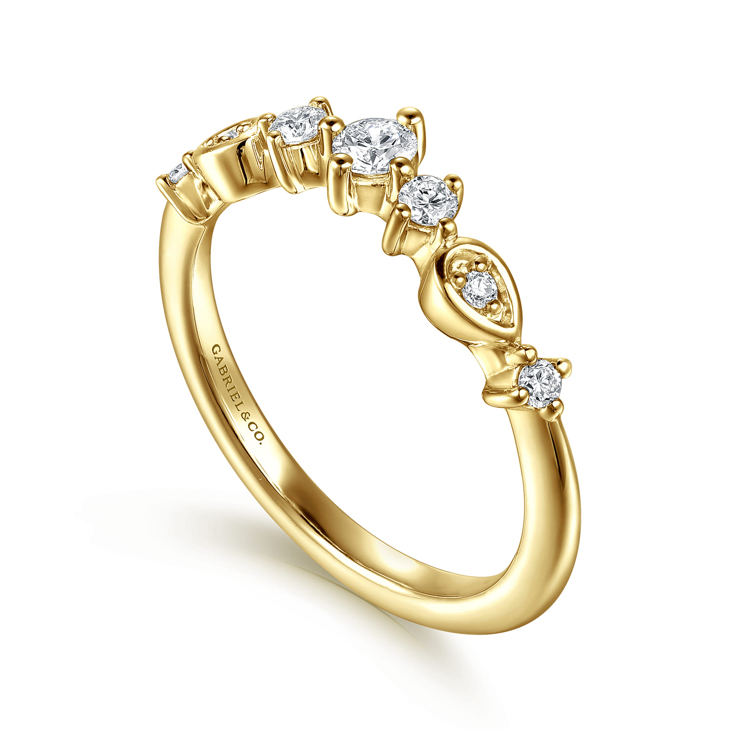 14K Yellow Gold Diamond Matching Wedding Band - 0.25 ct - Shot 3