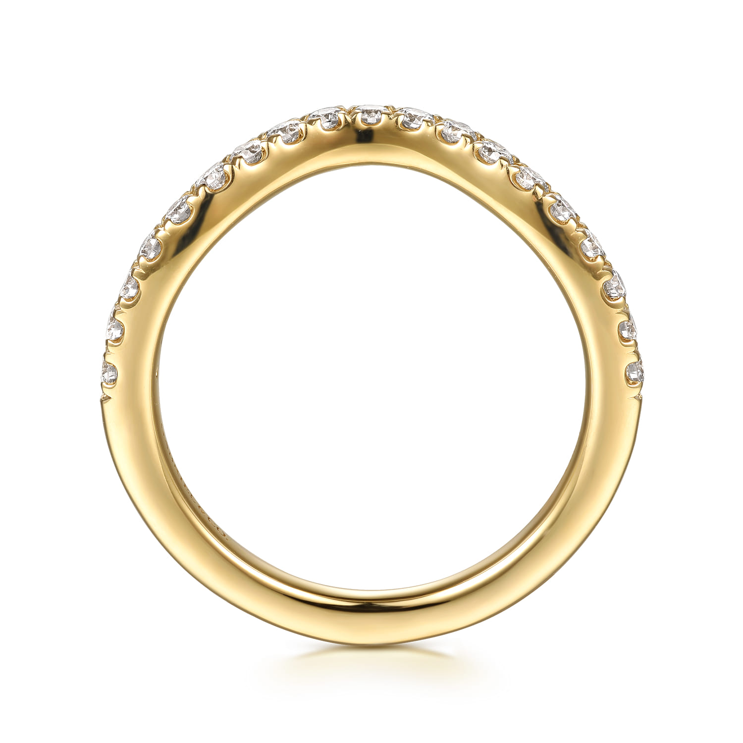 14K Yellow Gold Diamond Matching Wedding Band - 0.3 ct - Shot 2