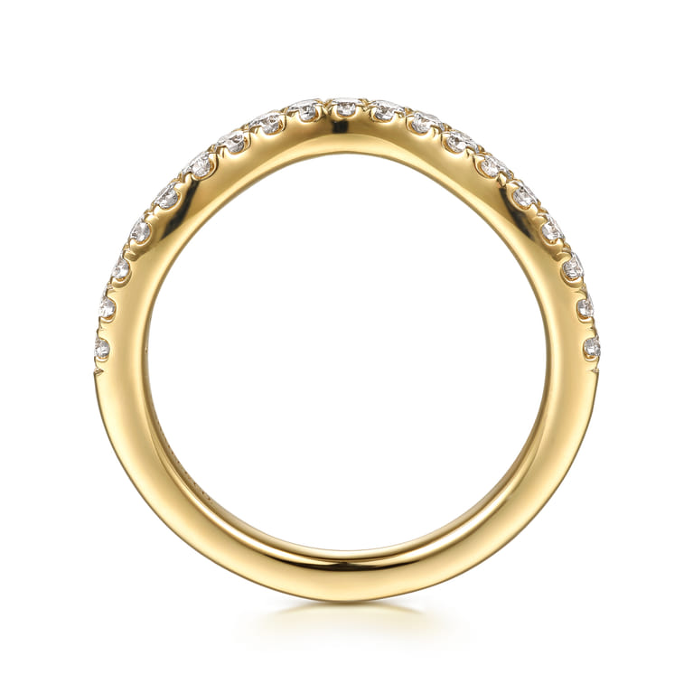 14K Yellow Gold Diamond Matching Wedding Band - 0.3 ct - Shot 2