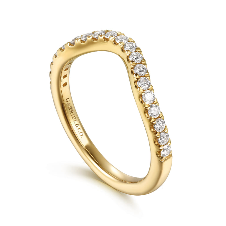 14K Yellow Gold Diamond Matching Wedding Band - 0.3 ct - Shot 3