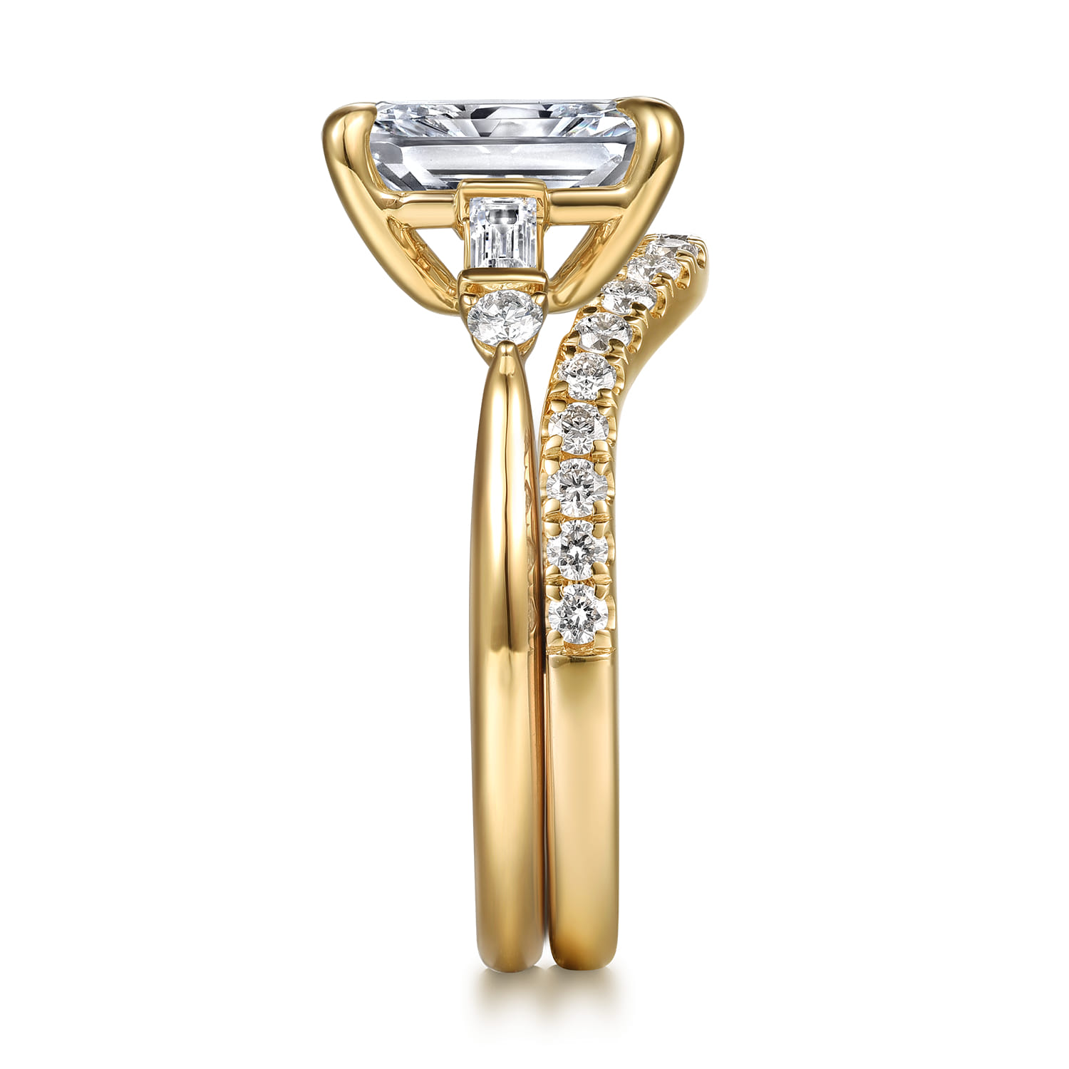 14K Yellow Gold Diamond Matching Wedding Band - 0.3 ct - Shot 5