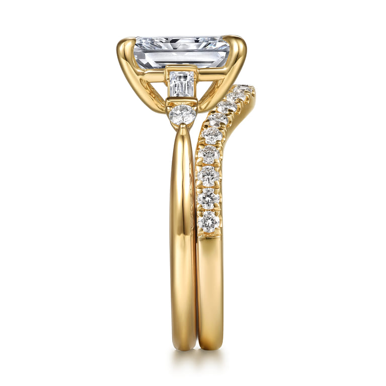 14K Yellow Gold Diamond Matching Wedding Band - 0.3 ct - Shot 5