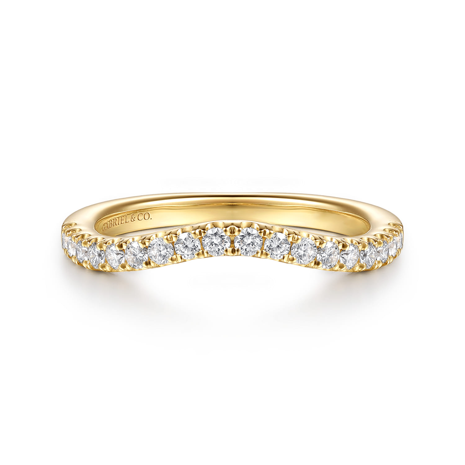 14K Yellow Gold Diamond Matching Wedding Band - 0.3 ct - Shot 1