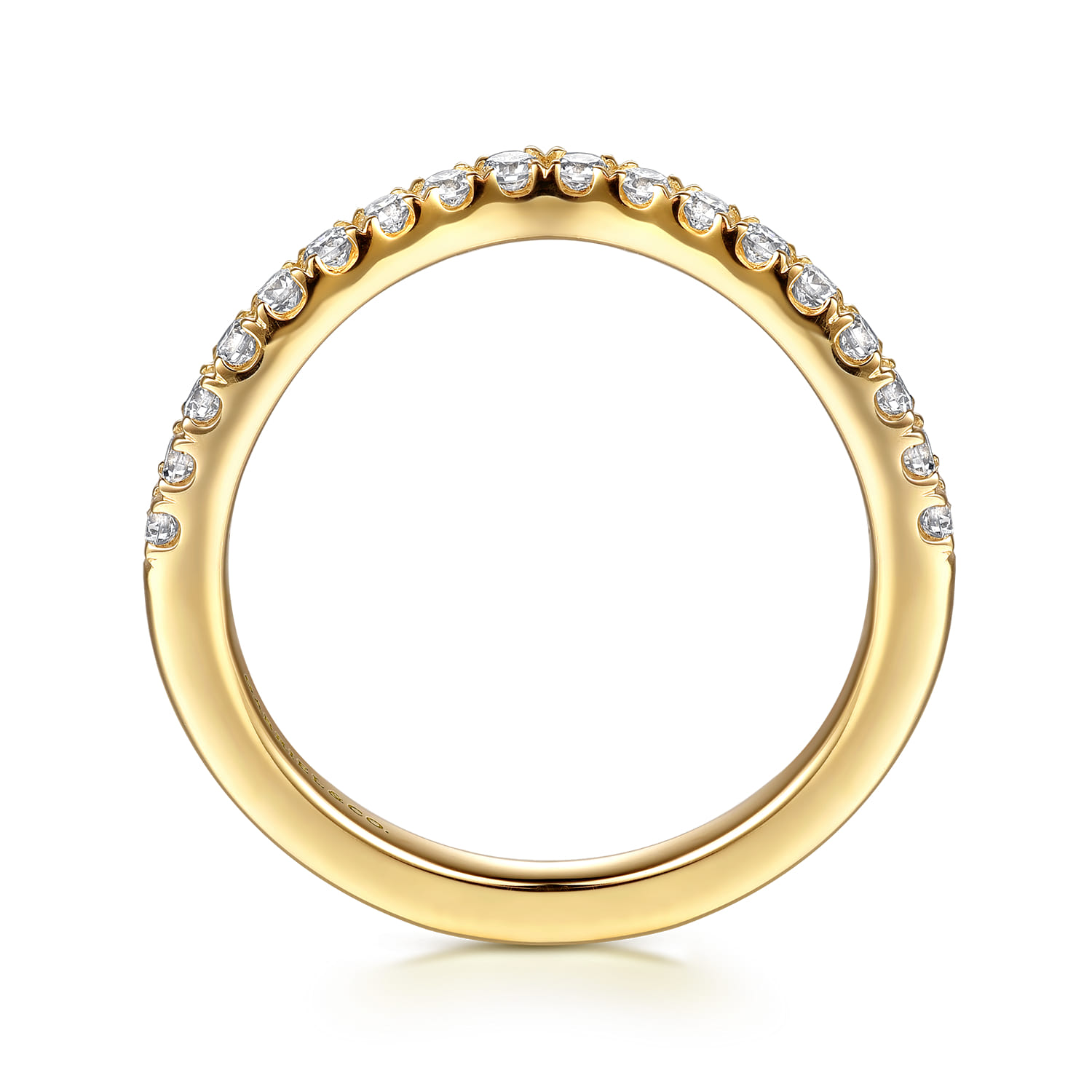 14K Yellow Gold Diamond Matching Wedding Band - 0.3 ct - Shot 2