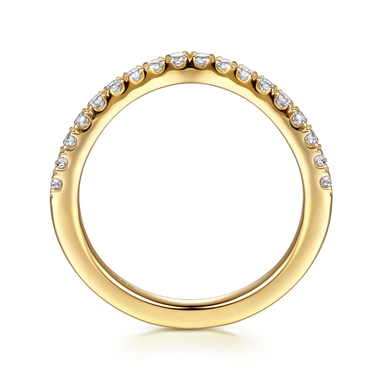 14K Yellow Gold Diamond Matching Wedding Band - 0.3 ct - Shot 2