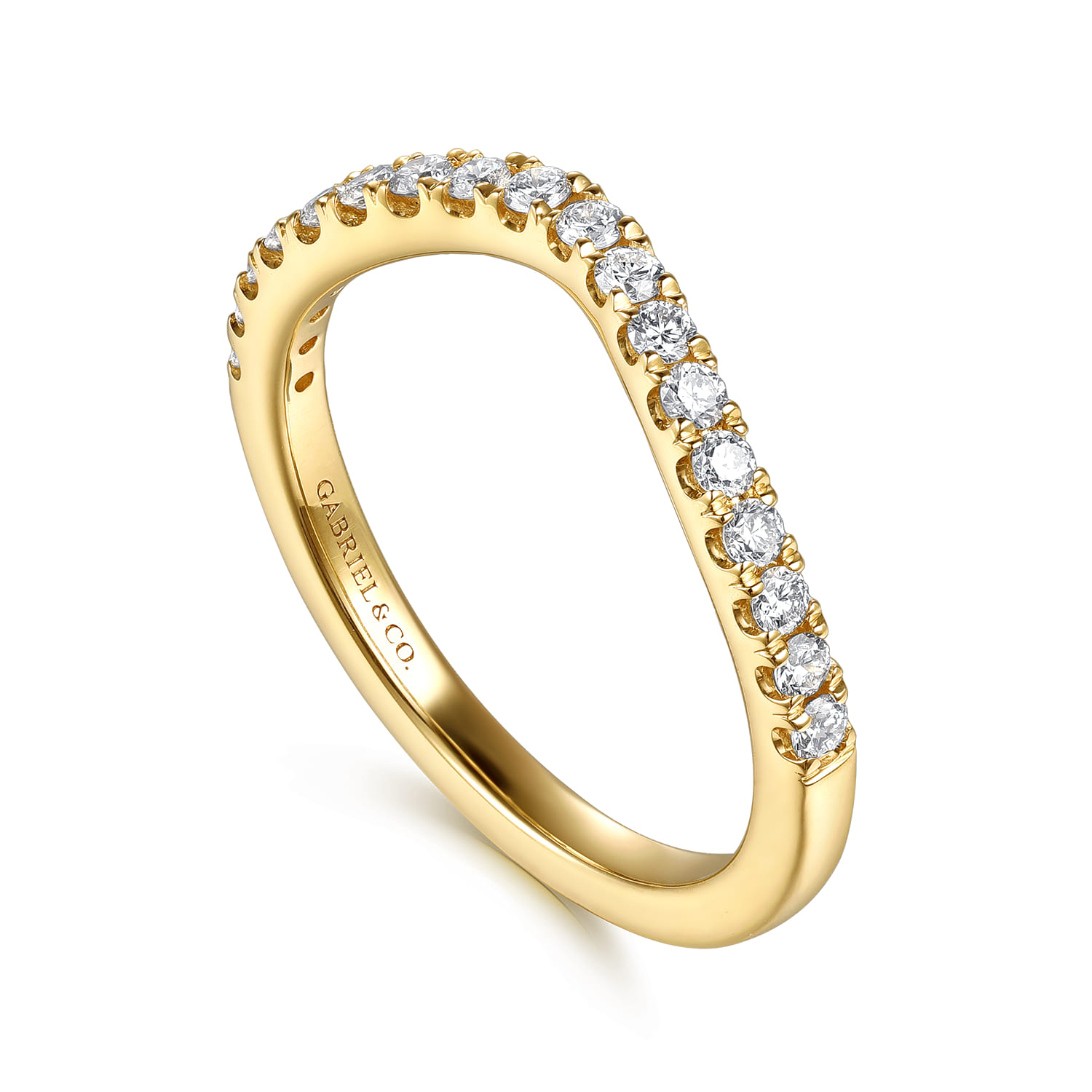 14K Yellow Gold Diamond Matching Wedding Band - 0.3 ct - Shot 3