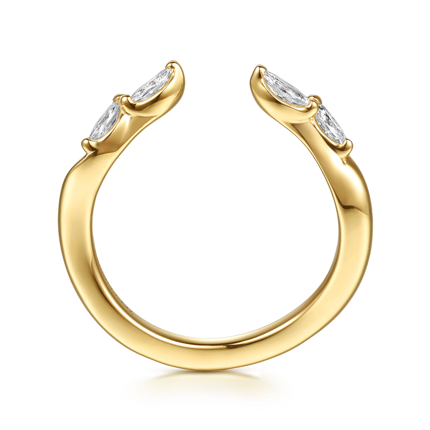14K Yellow Gold Diamond Matching Wedding Band - 0.25 ct - Shot 2